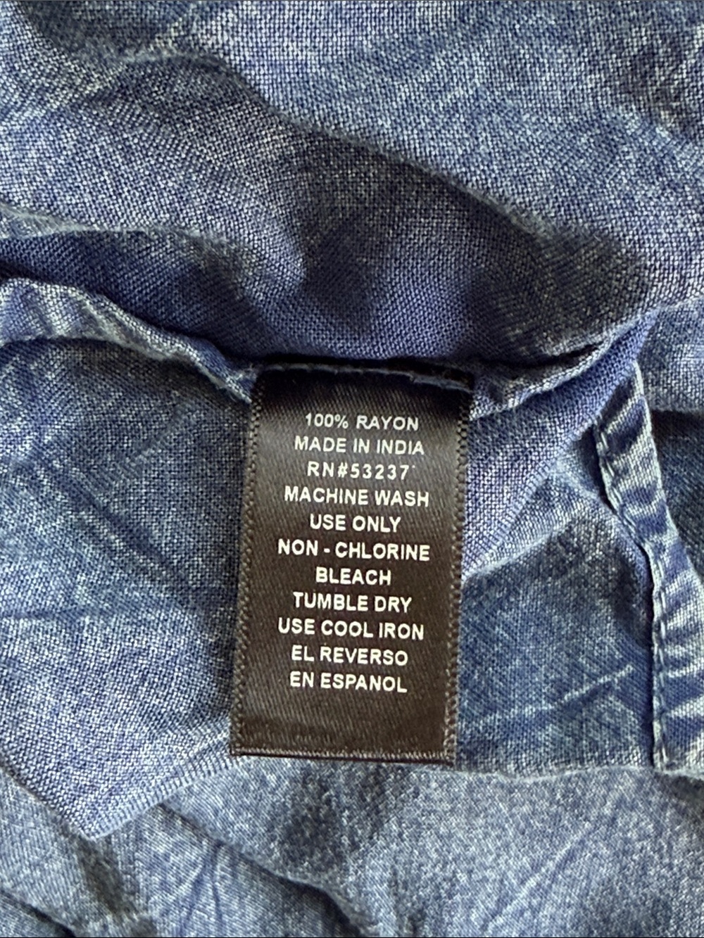 Mlle Gabrielle Blue Denim Look Tiered Midi Skirt Womens Plus Size 1X Drawstring - Picture 7 of 7